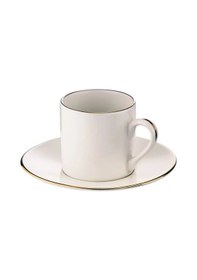 Resim 11113 - White - 12 Parça - Porselen Beyaz Yaldızlı - Fincan Takımı - Beyaz Beyaz - Altın 