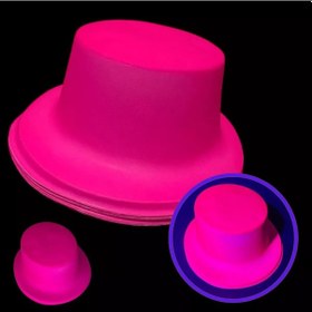 Resim Neon Partisi Pembe Renk Plastik Fötr Şapka - Sptl-874098 