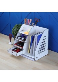 Resim Focus Hexa Çekmeceli A4 Evrak Rafı Masaüstü Organizer Beyaz Renk 