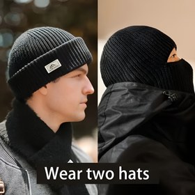 Resim Unisex Esnek Triko Bere, Balaclava ile, Kış Rüzgar Korumalı Kayak Şapkası, Outdoor Soğuk Hava Boyun Isıtıcı, Polyester 100% Tek Boyut Herkese Uygun, Noel, Dünya Günü, Bahar Festivali için İdeal Hediye 
