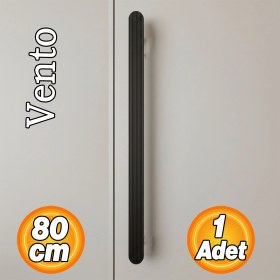 Resim Badem10 Anzer Çizgili 800 mm Mat Siyah Dolap Çekmece Kulpu Modern Uzun Kulp Gardırop Mutfak Banyo Uyumlu 