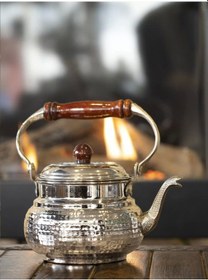 Resim Bakır Demlik İtalyan Model Gümüş Renk 