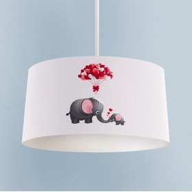 Resim MASAL ODAM BEBEK VE ÇOCUK ODASI Fil ve Kalp Desenli Avize 