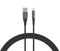 Resim Syrox C134AL 2.4A 1.20 M Ledli Örgülü USB-A - Lightning Şarj ve Data Kablosu Siyah 