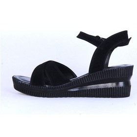 Resim Moda Ayakkabı 152 Ortopedik Süet 7cm Kadın Sandalet Ayakkabı Siyah 