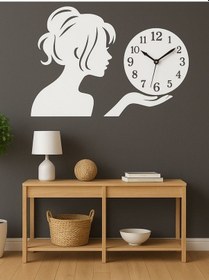 Resim Modern Ahşap Desenli Duvar Saati Çok Renkli 