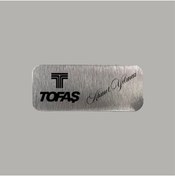 Resim CRF Kişiye Özel Tofaş Adınız Soyadınız Metal Etiket 3x7 cm Arkası Yapışkanlı 1 Adet 