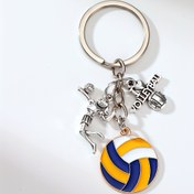Resim 1 adet Voleybol Spor Temalı Anahtarlık, Alaşım Malzeme, Voleybol Topu ile, Voleyboli Seviyorum Kolye, Araba Süsü, Çanta Süsü, Sporcular ve Fanlar için Hediye 
