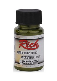 Resim Rich Metalik Akrilik Kumaş Boyası 50Cc - Ceviz Yeşili 3142 