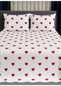 Resim Ultrasonic Kapitone Yatak Örtüsü Takımı, Tek Kişilik Beyaz Renk, Şık Ve Hafif Tasarım, 2 Parça Set Renkli 