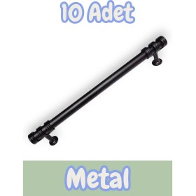 Resim Nesli Alüminyum Metal Lüks Modern Mobilya Çekmece Mutfak Dolabı Kulpu Siyah (10 Adet) 