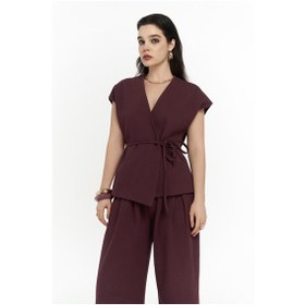 Resim Mai Collection Mai Studios Co. Sorrenio Bordo Yelek Pantolon Takım Bordo 