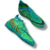 Resim LALİGA Yeni Model Çoraplı Halısaha Ayakkabı Turkuaz Gold Desenli 