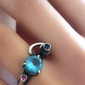 Resim OSESHOP Aquamarin Taşlı Gümüş Tasarım El Işi Yüzük 