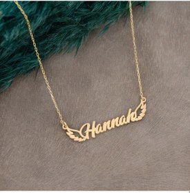 Resim Dkmn Gümüş Hannah Kanatlı Isim Kadın Gümüş Kolye 