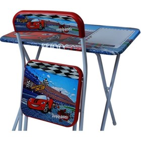 Resim Erzi Ders Çalışma Masası Masa Sandalye Cars Arabalar Çalışma Masası 