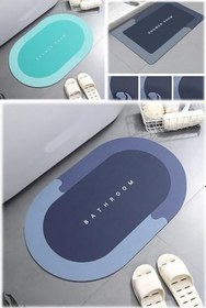 Resim Süper Su Emici Kauçuk Banyo Paspası Kaydırmaz Su Kaydırmaz Hızlı Süper Emici Modern Duş Küvet Paspas 