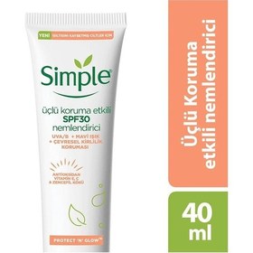 Resim Simple Protect Glow Üçlü Koruma Etkili Spf30 Nemlendirici 40 ML 