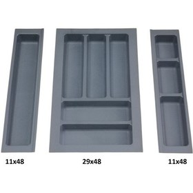 Resim Mutfak, Modüler Kaşıklık Seti, Antrasit, 50 x 48 cm (Enden-Boydan 3,5 cm Kesilebilir) 