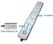 Resim Fsp SP-FR3G2U01 FSP 6 lı Akım Korumalı Priz 