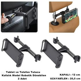 Resim Tablet ve Telefon Tutucu Araç İçi Koltuk Kafalık Model 2 Adet 