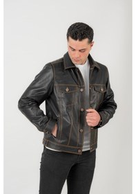 Resim Dericlass James Vintage Erkek Hakiki Deri Ceket 001 
