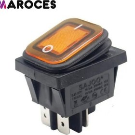 Resim Ic-104W Geniş Körüklü Işıklı Sarı Anahtar On-Off 4 Uçlu 220V 25 Adet 