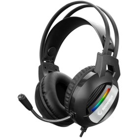 Resim Rampage Rm-k71 Line Siyah 3,5mm Usb Bağlantı Rainbow Aydınlatmalı Oyuncu Mikrofonlu Kulaklık 