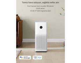 Resim Xiaomi 60M² Negatif Iyon Teknolojili Ferahlatıcı Hava Temizleyici Koku ve Duman Giderici Akıllı Alerjik Filtreli Güçlü Performans 