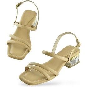 Resim 1095 Arkası Açık Kadın Topuklu Ayakkabı 5 Cm Abiye Düğün Nişan Kına Gecesi Ten 