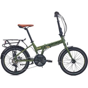 Resim Carraro Flexi 121 V - 20 Jant 21 Vites Katlanır Bisiklet - Mat Haki / Siyah Bakır 