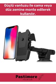 Resim Yeni Sezon Uzayabilen Ayarlanabilir Vantuzlu Cep Araç Telefon Tutucu Oto Araba Içi Telefon Tutacağı 