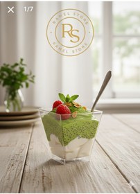 Resim ramel store rs 50 Adet Prizma Mika &Magnolia 200 CC Plastik Sunum Kabı Kübik Kase,puding,meze,tatlı kasesi,tiramisu 