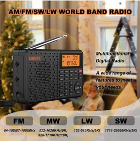 Resim XHDATA D-109 Radyo Fm / Mw / Sw Full Tam Bant Taşınabilir Radyo 