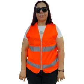 Resim AyrStore Fermuarlı Turuncu Ikaz Yeleği Xl Beden 59 cm 