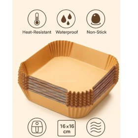 Resim Dora Shopping Airfryer Pişirme Kağıdı, Fritöz Yağlı Kağıdı, Yanmaz Kağıt 50 Adet (Kare) 