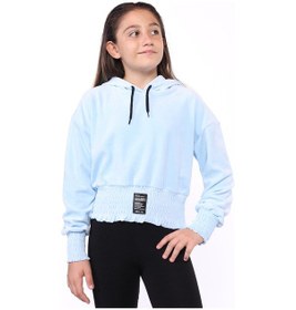 Resim Toontoy Kız Çocuk Kapüşonlu Kadife Sweatshirt Koyu Mavi 