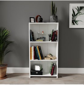 Resim Rosepal Mobilya Micro Dekoratif Beyaz 3'lü Kitaplık 