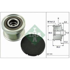 Resim Bmw F20 Kasa 116i Alternatör Şarj Dinamo Kasnağı Ina Marka 12317605480 