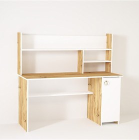 Resim Kalenderdekor1 Kalender Dekor Lucas 145 Cm Çalışma Masası Lc02 Beyaz - Meşe 