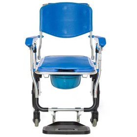 Resim Römer R402 Mavi Tekerlekli Banyo Tuvalet Sandalyesi 