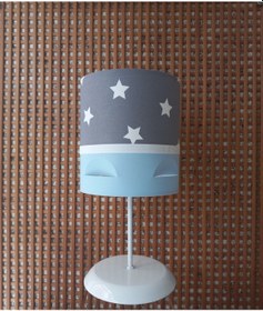 Resim 556 Yıldızlı Mavi 2.li Set Genç Bebek Çocuk Odası Avize Abajur 