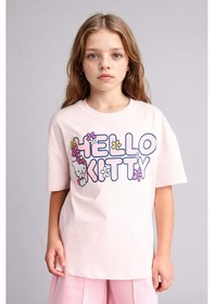 Resim Defacto Hello Kitty Relax Fıt Bisiklet Yaka Kısa Kollu Tişört Kız Çocuk H3476a826hspn671 Pembe-pn671 