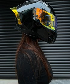 Resim Rivox R1 Gloss Black Revo Motosiklet Kask 