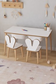 Resim OBİ Atölye Çocuk Oyun Aktivite Masası 2 Sandalyeli Çekmeceli Çocuk Masası 