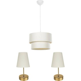 Resim Evlight Yatak Odası 3'lü Aydınlatma Seti / Finlin Krem 