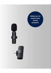 Resim Ceylan Adam Çift Mikrofonlu Kablosuz Kayıt Seti Apple Uyumlu iPhone Mini Mikrofon Çok Renkli 