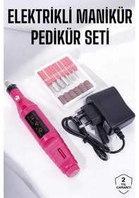 Resim Elektrikli Manikür Pedikür Törpü Seti Protez Tırnak Nasır Temizleyici 