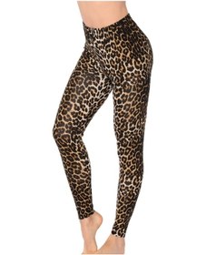 Resim Kolcu Leopar Desenli Likralı Uzun Kadın Tayt - Kb3005 LEOPAR 