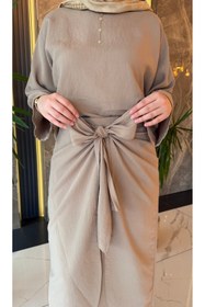 Resim Dila Sayan Boutique Etekli Bağlamalı Modal Takım 